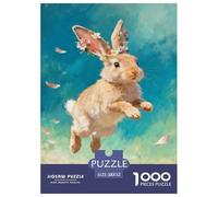 Puzzle Conejo 1000 Piezas - para Adultos Rompecabezas De Pétalos, Anti Estrés, Relajarse Arte Decorativo, Regalo Original 52x38cm/1000pcs