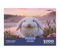 Puzzle Conejo Blanco 1000 Piezas - para Adultos Puzzle De Flores Silvestres Humedal, Divertido, Desafiante E Instructivo Decorativo, Regalo Original 52x38cm/1000pcs