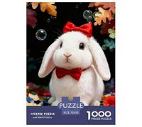 Puzzle Conejo Blanco 1000 Piezas - para Adultos Rompecabezas De Burbujas de Pétalos, Juego para Toda La Familia Arte Decorativo, 70x50cm/1000pcs