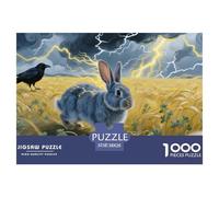 Puzzle Conejo Enano Holandés De 1000 Piezas para Adultos, Puzzle Campo de Trigo en tormenta Adultos, Juego De Rompecabezas Productos Lúdicos Creativos 38x26cm/1000pcs