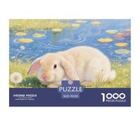Puzzle Conejo Lop Holandés 1000 Piezas para Adultos, Rompecabezas Idílico Tranquilo Adultos, Juego Didáctico Decoración para El Hogar 70x50cm/1000pcs