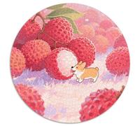 Puzzle Corgi 1000 Piezas para Adultos Juego EduGatoivo de cartón Rompecabezas Corgi Comiendo Lichi Decorativo Regalo Ideal 1000pcs (67.5x67.5cm)