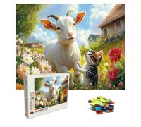 Puzzle cortijo Puzzle 1500 Piezas, Rompecabezas Adultos, Oveja Puzzles de Madera, Gigante Imposible Jigsaw para Toda La Familia 87xx57 cm, Creativa Adultos Puzzles Estilo Clásico, Multicolor 8p-685