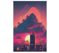 Puzzle Couchers de Soleil peints de Tokio, 1000 piezas de puzle para niños, puzzles de madera, adecuado para adultos, juego educativo, (78 x 53 cm)