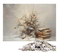 Puzzle cuadrado de 1000 piezas con una bodegón de invierno con un libro, para adultos, rompecabezas de madera, juego de manipulación, 1000 piezas (75 x 50 cm)