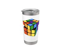 Puzzle Cube Bandera Arco Iris 3x3 Cubo LGBT Game Lover Cuber Vaso térmico de acero inoxidable de doble pared