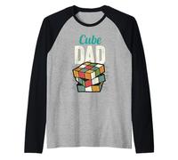 Puzzle Cube Dad Speed Cubing Camiseta Manga Raglan
