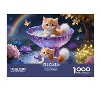 Puzzle Cute Gatito De 1000 Piezas Interesante Rompecabezas Adultos De 1000 Piezas Pintura Entretenimiento Creativo 70x50cm/1000pcs
