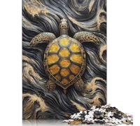 Puzzle da 1000 pezzi a Forma di Tartaruga dorata per adulti, Regali di Natale, Puzzle di Carta per adulti e adolescenti, giocattoli per l'intrattenimento Della famiglia, 38x26 cm/1000 pezzi