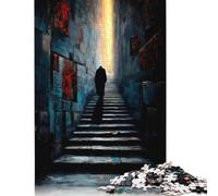 Puzzle da 1000 pezzi Colui che ascende nel silenzio - Figura Solitaria nel corridoio Della Luce, Regali di Natale, giochi educativi per la casa, giocattoli FAI da te, 38x26 cm/1000 pezzi