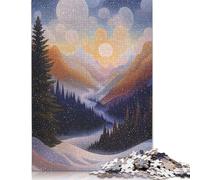 Puzzle da 1000 pezzi con paesaggio invernale in Stile puntinista, per adulti, Regali di Natale, giochi educativi per la casa, giocattoli FAI da te, 1000 pezzi (75x50 cm)