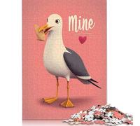 Puzzle da 1000 pezzi con testo Gabbiano con Biscotto e Mina per adulti, Regali di Natale, Puzzle per adulti e adolescenti, gioco Educativo 38x26 cm/1000 pezzi