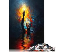 Puzzle da 1000 pezzi Il Custode Sotto il diluvio - La Mano che teneva la Fiamma per adulti, Regali di Natale, giocattoli educativi per l'apprendimento, 38x26 cm/1000 pezzi