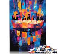 Puzzle da 1000 pezzi L'Ultima Cena reinterpretata - Espressionismo geometrico astratto per adulti, Regali di Natale, gioco Educativo 1000 pezzi (75x50 cm)