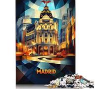 Puzzle da 1000 pezzi Madrid Cubist Elegance - Paesaggio Urbano geometrico Moderno per adulti, giocattoli educativi 1000 pezzi (75x50 cm)