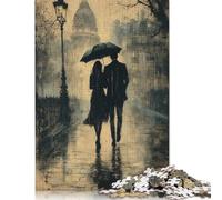 Puzzle da 1000 pezzi Passeggiata romantica Sotto la pioggia - Stile Carbone per adulti e adolescenti Puzzle per adulti Gioco Educativo per adulti 1000 pezzi (75x50 cm)