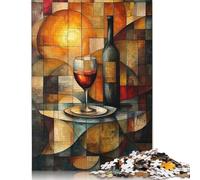Puzzle da 1000 pezzi per adulti con Natura morta di Vino e bagliori dorati, Puzzle per adolescenti, Regali, gioco Educativo, sfida, giocattolo, 38x26 cm/1000 pezzi