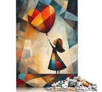 Puzzle da 1000 pezzi per adulti, visione cubista Moderna di una Ragazza con un palloncino, Puzzle per adulti, gioco per famiglie per adulti e adolescenti, 38x26 cm/1000 pezzi