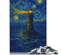 Puzzle da 500 pezzi con Faro Sotto il Cielo Stellato per adulti, Puzzle per adulti e adolescenti, Regali di Natale per adulti dai 14 Anni in su, 500 pezzi (52x38 cm)
