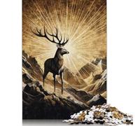 Puzzle da 500 pezzi Gold X Deer per adulti, Regali di Natale, Puzzle in Legno per adulti e adolescenti, giocattoli per l'intrattenimento Della famiglia, 500 pezzi (52x38 cm)