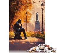 Puzzle da 500 pezzi ispirato agli impressionisti Il pensatore in Autunno per adulti, Regali di Natale, Puzzle sostenibile per adulti (52x38 cm)