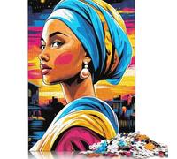 Puzzle da 500 pezzi per adulti, visione Pop Art Della Ragazza con l'orecchino di Perla, Puzzle per adulti e adolescenti, gioco per famiglie per adulti e adolescenti (52x38 cm)