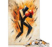 Puzzle da 500 pezzi raffigurante un pugile astratto cubista in Azione esplosiva, Regali di Natale, giocattoli in Legno (52x38 cm)