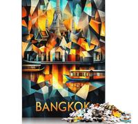 Puzzle da 500 pezzi Riflessi cubisti di Bangkok - Paesaggio Urbano geometrico Moderno per adulti, Regali di Natale, giocattoli educativi per l'apprendimento (52x38 cm)