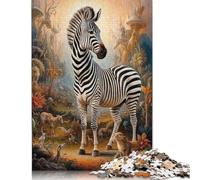 Puzzle da 500 pezzi surreali e mistici a Forma di Zebra per adulti, Regali di Natale, Puzzle per adulti, giochi educativi per la casa, giocattoli FAI da te, 500 pezzi (52x38 cm)