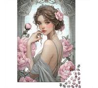 Puzzle Dama Vintage con Rosas De 1000 Piezas Interesante Rompecabezas para Adultos De 1000 Piezas Juego Entretenimiento Creativo 38x26cm/1000pcs
