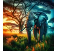 Puzzle de 100 Piezas,Elefante Tropical Puzzle para Adultos,Un Desafiante Acertijo,Juegos de Rompecabezas para Toda la Familia,Rompecabezas Adultos DIY Arte