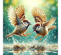Puzzle de 100 Piezas,Pájaros gorrión Felices Puzzle para Adultos,Un Desafiante Acertijo,Juegos de Rompecabezas para Toda la Familia,Rompecabezas Adultos DIY Arte