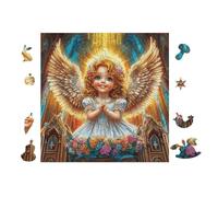 Puzzle De 100 Piezas para Adultos Ángel with Halo 28x28cm Corte De Precisión Ajuste Rebabas Vínculo Padres-Hijos Juego Interactivo