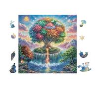 Puzzle De 100 Piezas para Adultos Árbol mágico con Waterfall 28x28cm Puzzle Hobby Relajante Ideal para Tiempo Libre Diario Rojouce El Estrés Mejora El Estado De Ánimo