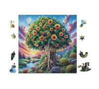 Puzzle De 100 Piezas para Adultos Árbol mágico de Girasoles 28x28cm Puzzle Hobby Relajante Ideal para Tiempo Libre Diario Reduce El Estrés Mejora El Estado De Ánimo