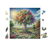 Puzzle De 100 Piezas para Adultos Árbol mágico de la Vida 28x28cm Arte De Pared Enmarcable para Oficina Café Presentación Artística Única para Espacio Comercial