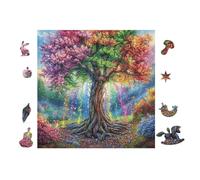 Puzzle De 100 Piezas para Adultos Árbol mágico de la Vida 28x28cm Ecológico Seguro No Tóxico Uso Familiar Apto para Todas Las Edades RegaloDivertida