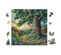 Puzzle De 100 Piezas para Adultos Árbol mágico de la Vida 28x28cm Regalo del Día del Padre para Papá Alivio del Estrés Puzzle Desafiante Relajación Diaria