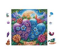 Puzzle De 100 Piezas para Adultos Arte de corazón de Amor 28x28cm Montaje Fácil para Principiantes Ideal para Niños Adolescentes Mejora La Destreza Manual Regalo