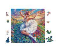 Puzzle De 100 Piezas para Adultos Bailarina con Plumas de Pavo Real 28x28cm Regalo del Día De La Madre para Mamá Hobby Relajante Divertido Tiempo Libre Decoración del Hogar