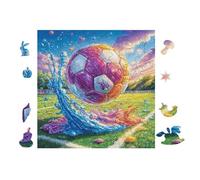 Puzzle De 100 Piezas para Adultos Balón de fútbol con Salpicadura de Agua 28x28cm Corte De Alta Precisión Ajuste Huecos Experiencia De Montaje Fluida Regalo Divertida
