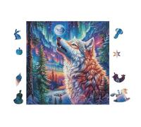 Puzzle De 100 Piezas para Adultos Bosque de la montaña de los Lobos 28x28cm Actividad En Interiores Vacaciones De Invierno Días Fríos Tiempo En Familia Hobby