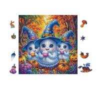 Puzzle De 100 Piezas para Adultos Bunnies con Sombrero de Brujas 28x28cm Ecológico Seguro No Tóxico Uso Familiar Apto para Todas Las Edades RegaloDivertida