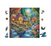 Puzzle De 100 Piezas para Adultos Cabaña al Borde del Arroyo 28x28cm Nivel Experto para Jugadores Avanzados Diversión Desafiante Ideal para Aficionados De Puzzles