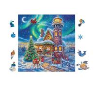Puzzle De 100 Piezas para Adultos Cabaña with Árbol de Navidad 28x28cm Nivel Principiante para Nuevos Jugadores Montaje Fácil Experiencia Fluida Apto para Todas Las Edades