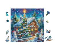 Puzzle De 100 Piezas para Adultos Cabaña with Gifts 28x28cm Nivel Principiante para Nuevos Jugadores Montaje Fácil Experiencia Fluida Apto para Todas Las Edades
