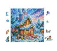 Puzzle De 100 Piezas para Adultos Cabaña with Gifts 28x28cm Puzzle De Arteterapia Ideal para Salud Mental Alivio del Estrés Regulación Emocional Regalo Divertida