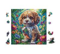 Puzzle De 100 Piezas para Adultos Cachorro Cavalier 28x28cm Regalo del Día De La Madre para Mamá Hobby Relajante Divertido Tiempo Libre Decoración del Hogar