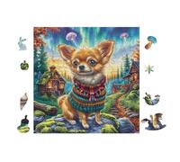 Puzzle De 100 Piezas para Adultos Cachorro Chihuahua 28x28cm Regalo De Jubilación para Mayores Ideal para Salud Cerebral Entrenamiento De Memoria Regalo