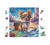 Puzzle De 100 Piezas para Adultos Cachorro Corgi with Skis 28x28cm Regalo De Graduación para Estudiantes Ideal para Entrenamiento Cerebral Relajación Después De Los
